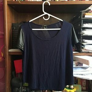 F21 black and blue top